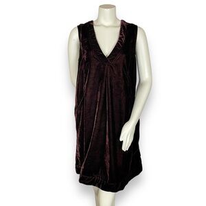 Velvet April‎ Cornell Dress Jumper Burgundy Brownish V-Neck Women Size Medium